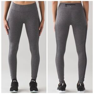 Lululemon Speed Tight V Leggings Size 12 Heather Gray Running Yoga